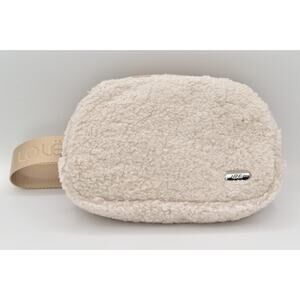 LOLE Fuzzy Sherpa Belt Bag Adjustable Crossbody Fanny Pack Convertible Cream NEW